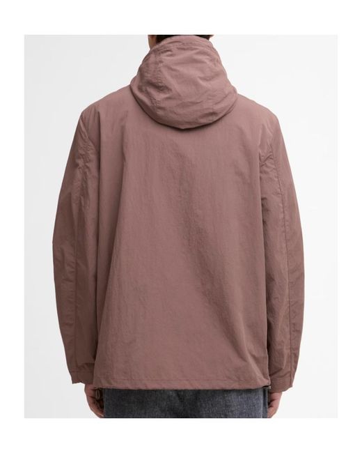 Barbour Brown Zippered Hooded Raincoat for men