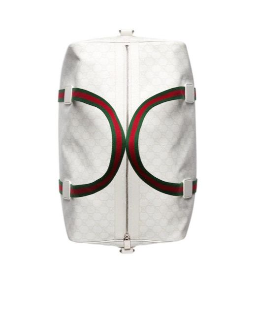 Gucci White Medium Duffle Bag With Web for men