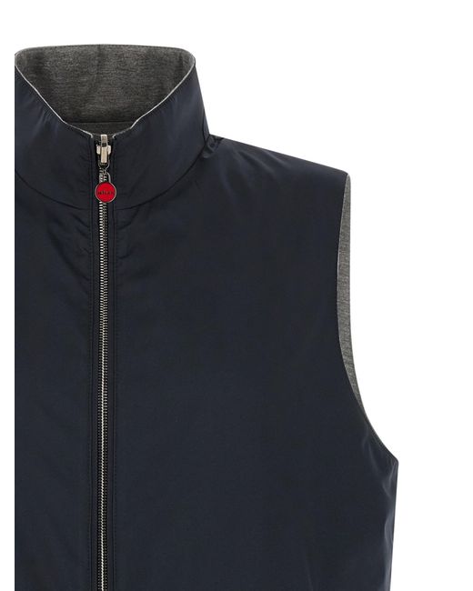 Kiton Blue Reversible Vest for men