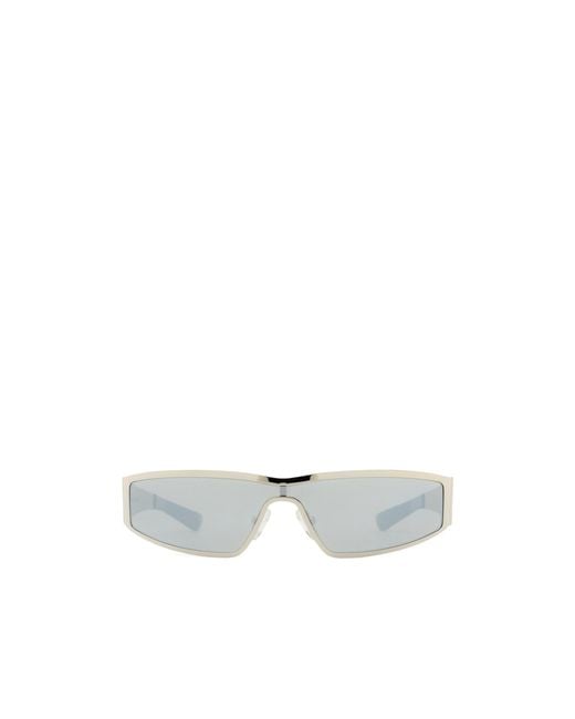 McQueen White Eyewear Wraparound Rectangular Sunglasses for men