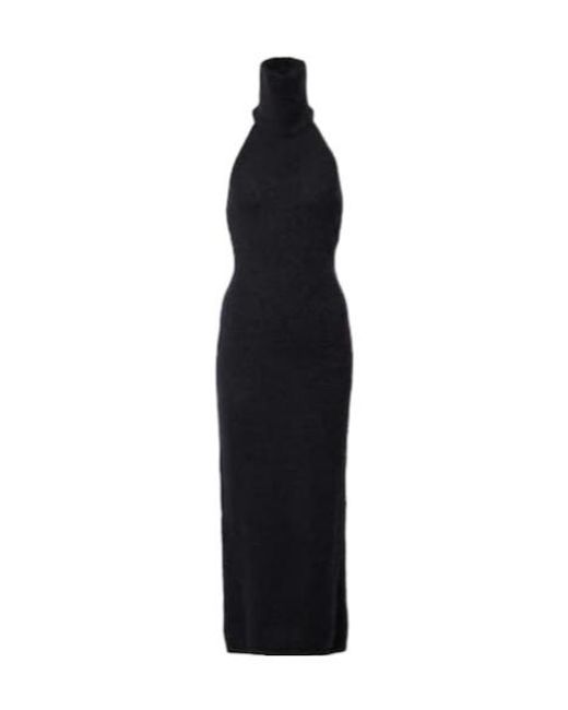 Magda Butrym Black Halterneck Mohair-Blend Maxi Dress