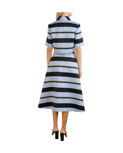 Emilia Wickstead Blue Striped Twill Shirt