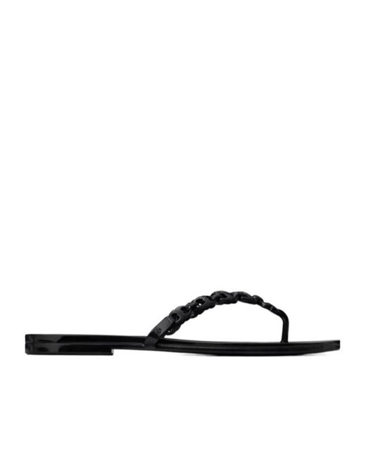Tory Burch White Chain Thong Flat Sandals