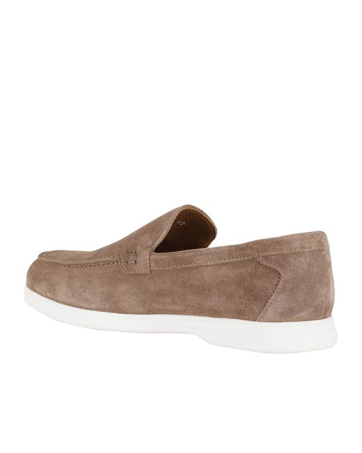 Doucal's Brown Almond Toe Loafers for men