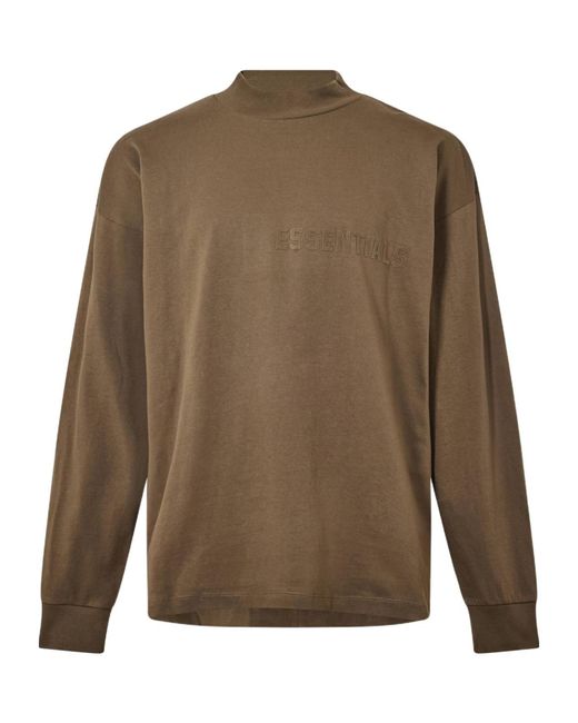 Fear Of God Brown Logo Long Sleeve T-Shirt for men