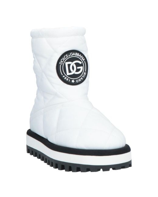 Dolce & Gabbana White Padded Ankle Boots