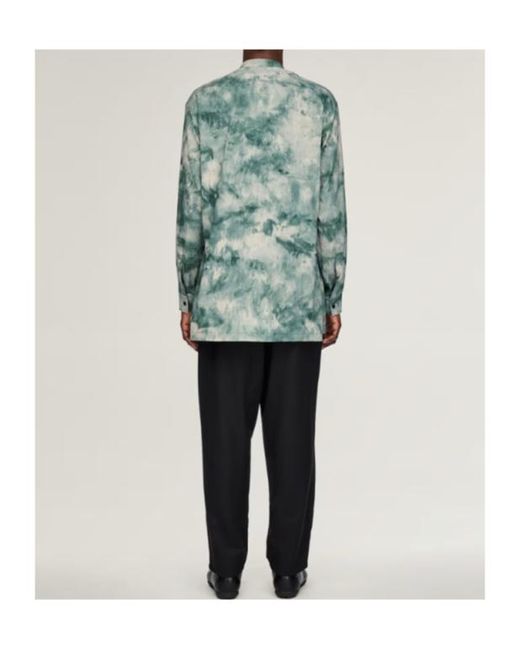 Y-3 Green Aop Tie-Dye Pocket Shirt for men