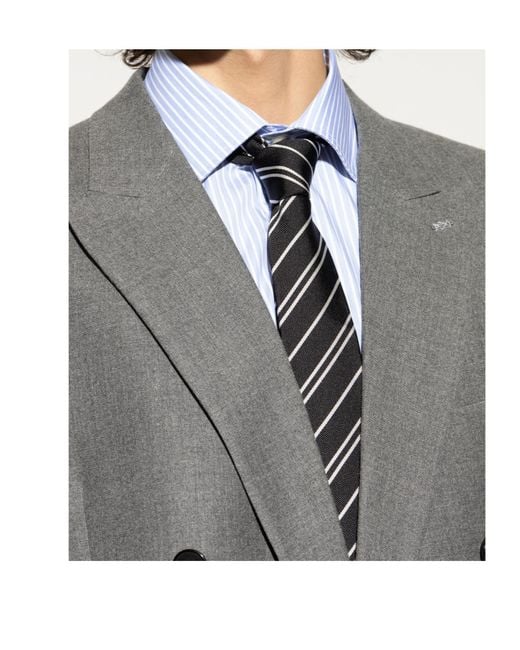 Dolce & Gabbana Black Striped Jacquard Tie for men
