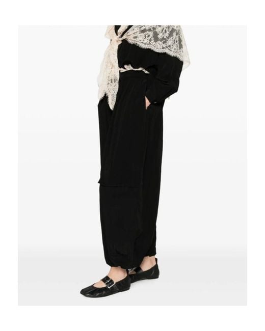 Sea Black Lace-Trimmed Trousers