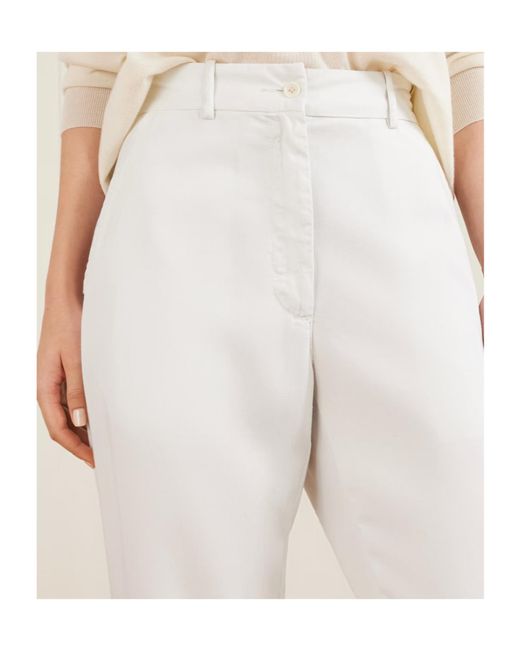 The Row White Karsten Cropped Cotton Straight-Leg Pants