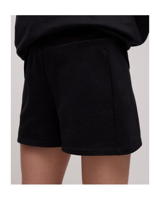 Gucci Black Cotton Silk Jersey Shorts With Embroidery