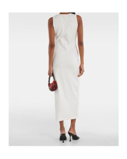 Magda Butrym White Crochet-Trimmed Cotton Midi Dress
