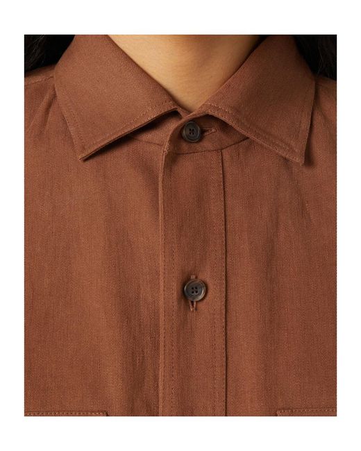 Loro Piana Brown Long Sleeve Buttoned Shirt