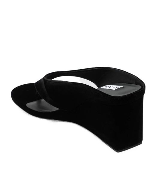 Alaïa Black Alaïa Cube Thong Velvet Mules