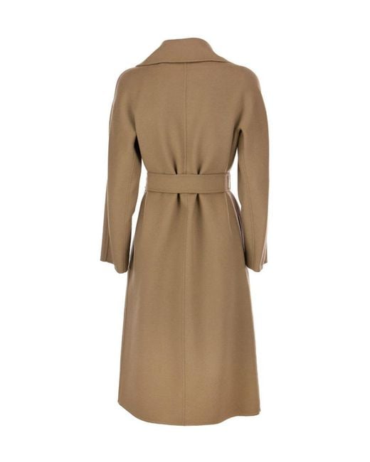 Max Mara Natural Studio Cles Belted Long-Sleeved Coat
