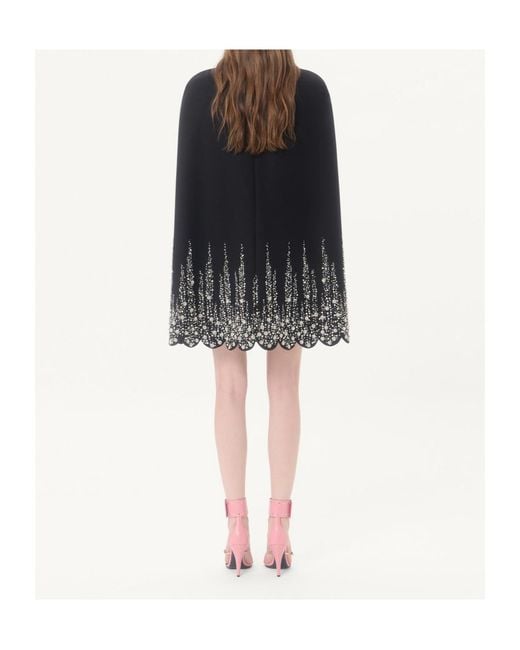 Valentino Black Embroidered Compact Drap Cape