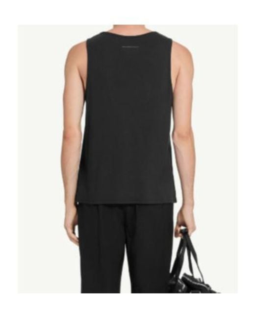 MM6 by Maison Margiela Black Logo-Patch Tank Top for men