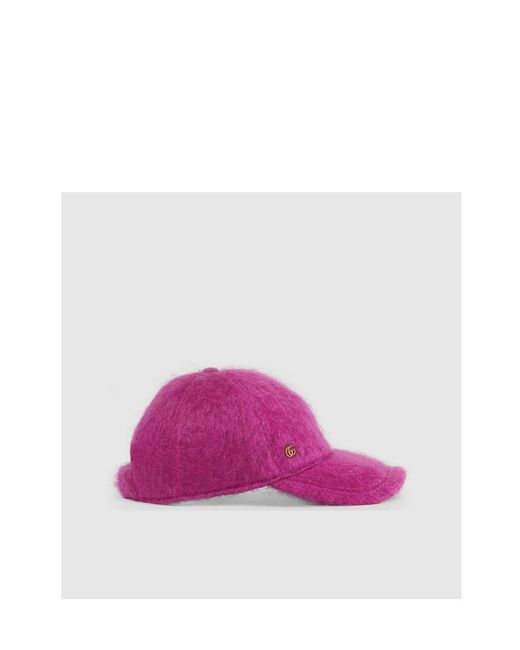 Gucci Purple Double G Mohair Baseball Cap