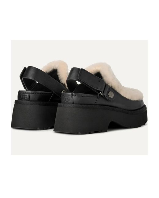 Ugg Black 51Mm Esmee Fur Trim Mules