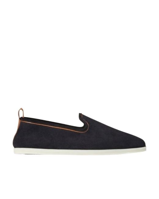 Loro Piana Blue Logo Casual Shoes for men