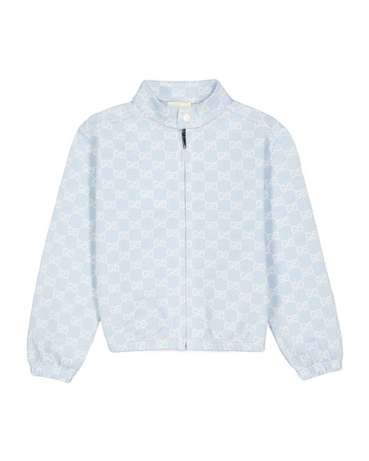 Gucci Blue Printed Zip-Up Jacket
