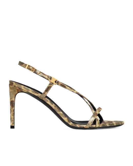Céline Metallic Soir Criss Cross Sandal With Triomphe