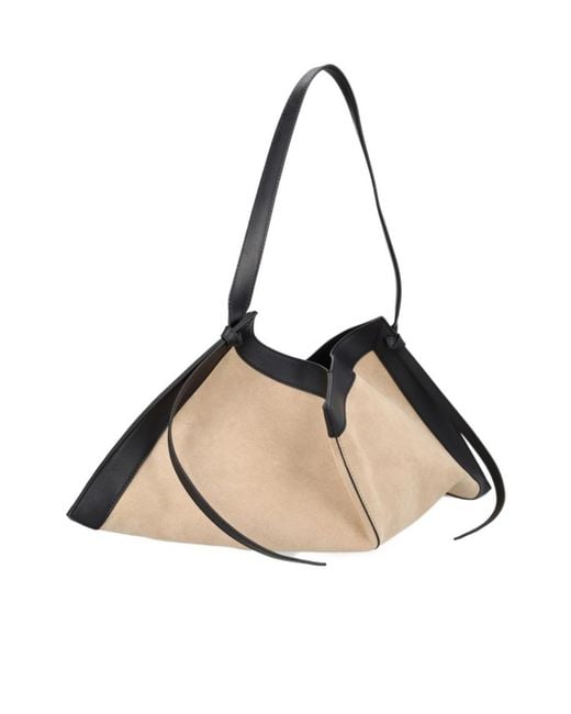 Yuzefi Natural Wonton Suede Shoulder Bag