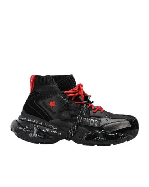 DSquared² Black Faster Panelled Sneakers for men