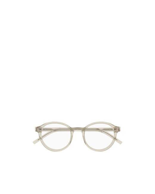 Saint Laurent White Eyewear Round Frame Glasses for men