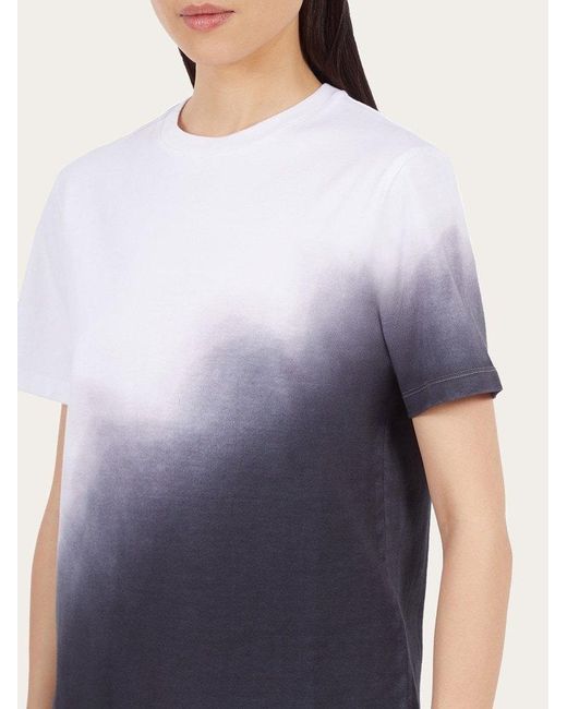 Ferragamo Blue T-Shirt With Round Neck And Short Sleeves