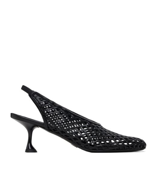Proenza Schouler Black Openwork Slingback High-Heeled Sandals