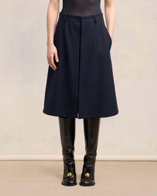 AMI Blue Paneled Knee-Length Shorts