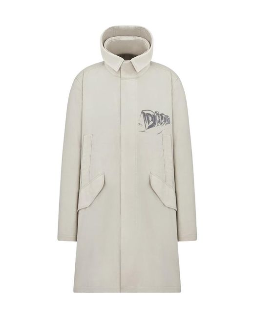 Dior White Hooded Parka for men
