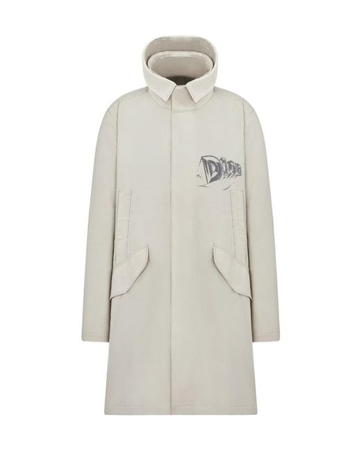Dior White Hooded Parka for men