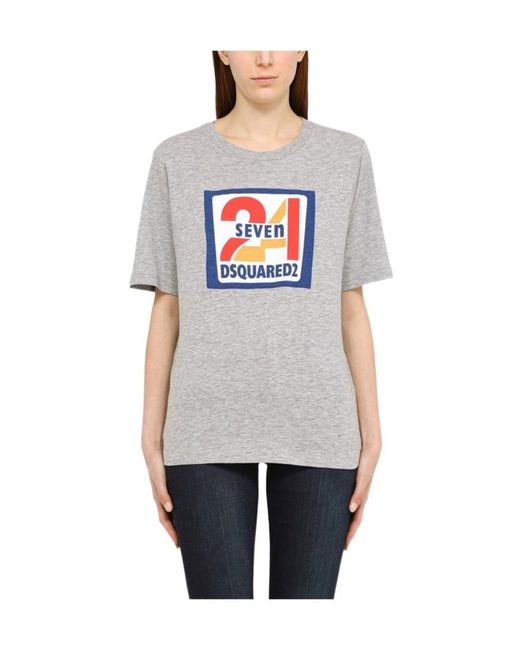 DSquared² White Logo-Print T-Shirt