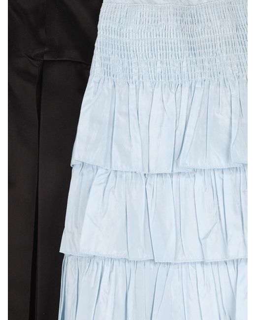 Prada Yellow Pleated Midi Skirt