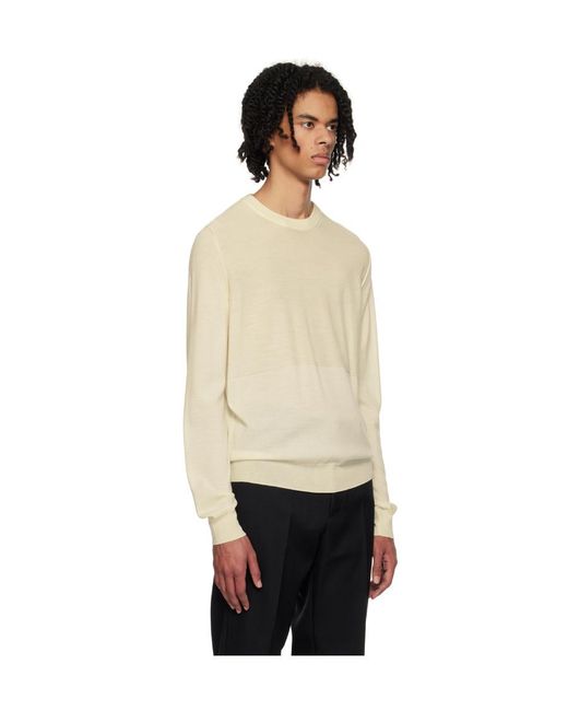 Jil Sander Natural Crewneck Long-Sleeved Jumper for men