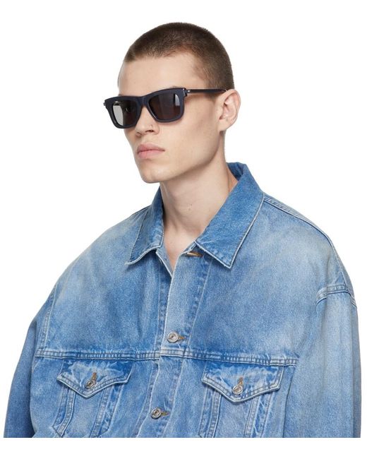 Balenciaga Black Eyewear Rectangular Frame Sunglasses for men