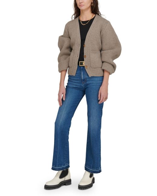 Khaite Natural V-Neck Knitted Cardigan