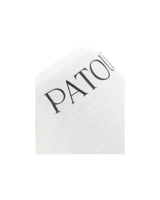 Patou White Logo Printed Bucket Hat