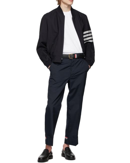 Thom Browne Blue Bar Bomber Jacket for men