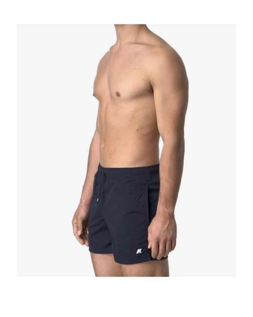 K-Way Blue Mellow Cargo Swim Shorts for men