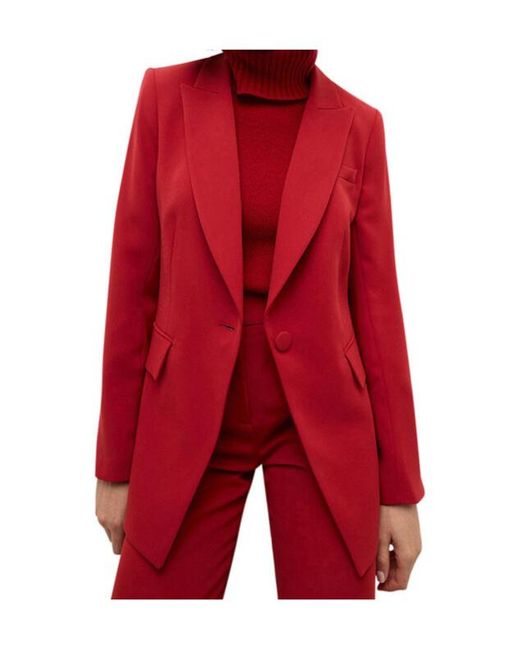 Veronica Beard Red Lapel Suit Jacket