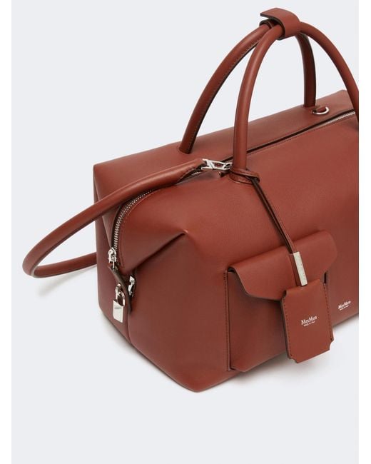 Max Mara Brown Holdallcargo Large Boston Bag