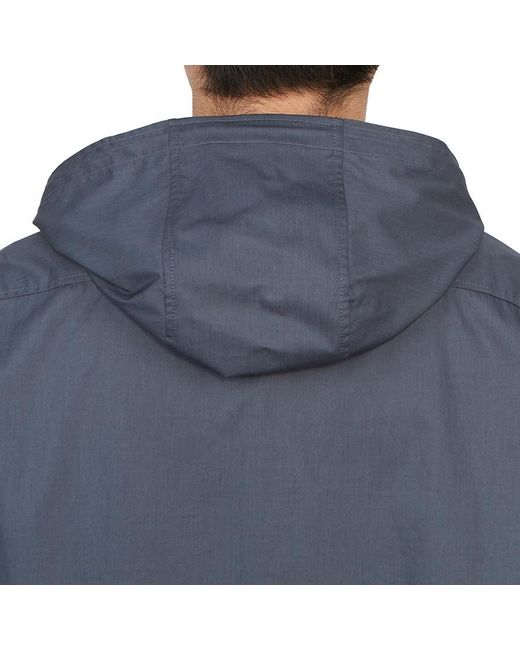 C P Company Blue Hooded Cotton Shirt Jacket for men