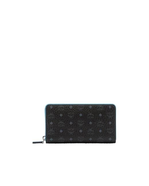 MCM Black Long Zipper Wallet