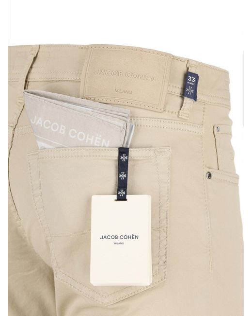 Jacob Cohen Natural Bard Logo Patch Slim-Fit Jeans for men