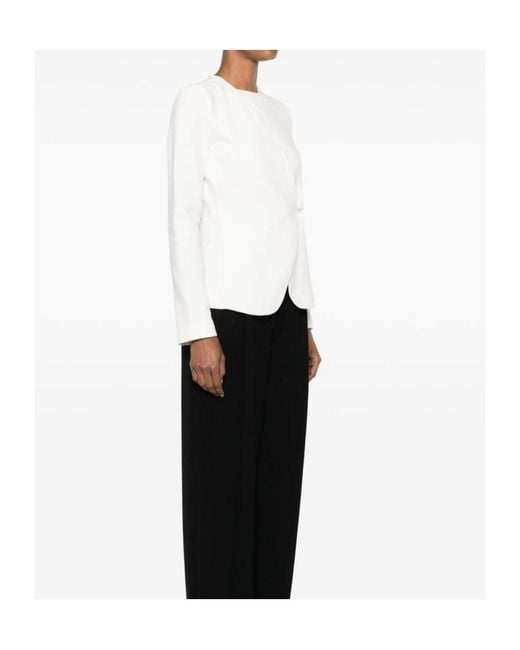 Emporio Armani White Asymmetric Single-Button Jacket