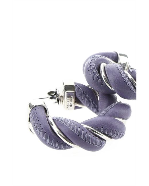 Bottega Veneta White Twist Sterling- Earrings