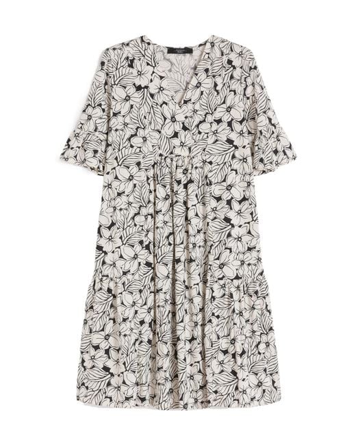Weekend by Maxmara White Fuoco Floral Printed V-Neck Dress